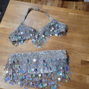 Silver Bling Bellydance Costume
